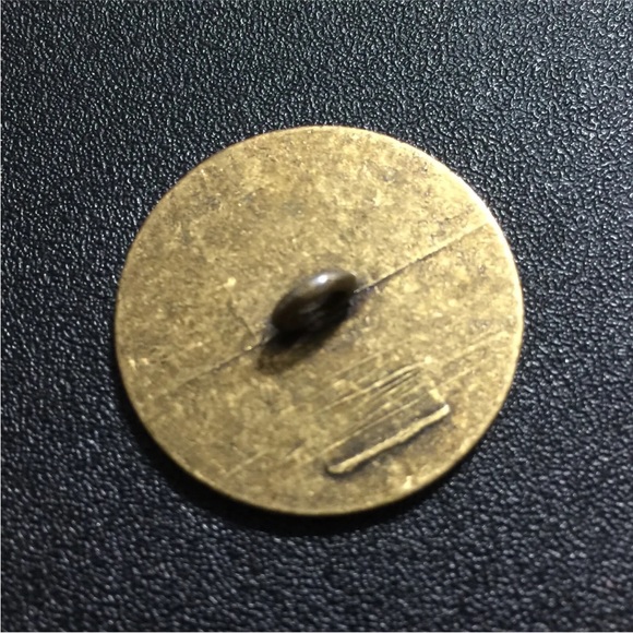 Unknown Other Vintage Brass Button Man Standing Next To Bicycle